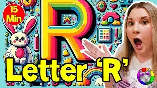 Preschool Letter R Learning Video: Letter R Directed Drawing and Art Lesson