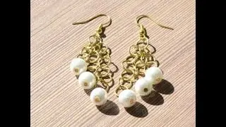 Jewelry Making - Easy Steps to Make Pearl Dangle Earrings + Tutorial .