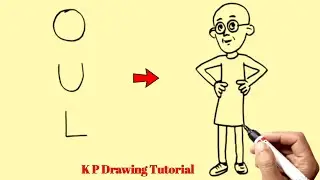 Motu Patlu cartoon drawing easy | Letter Turns into motu patlu Cartoon Drawing