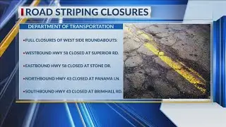 Road striping closures on Hwy 58