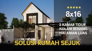 Desain rumah minimalis scandinavian 2 lantai ukuran 8 x 16 meter