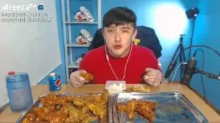 BJ유디티 (BBQ자메이카 통다리구이)+(호식이 간장반 양념반치킨) 아프리카TV먹방