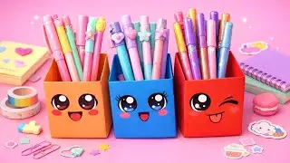 Origami kawaii Pencil Box How to make paper easy pen holder