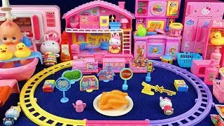 10 Minutes Satisfying with Unboxing Pink Rabbit Train Toys & Laundry Set Review Toys | ASMR 
