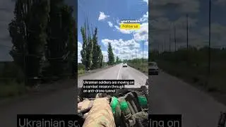 Ukrainian Soldiers Move to Combat Mission Through Anti-Drone Tunnel #warinukraine