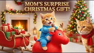 Mother Cat's Heartwarming Christmas Surprise! 🎄🐱 | DIY Santa Sleigh for Kitten