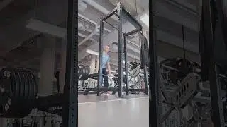 495 York thick barbell left hand mix grip rack pull for 5 reps #barbell #2025 #shorts