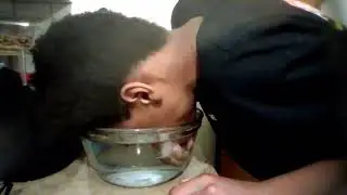 dipping my head in water