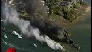 Five boats were damaged from fire at a marina north of Sydney...