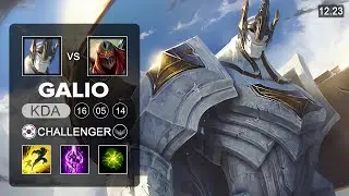Galio vs Zed Mid - KR Challenger - Patch 12.23 Season 12