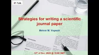 IPI Webinar: Strategies for Publishing a Science Article