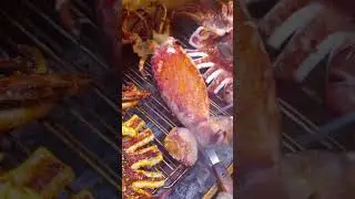 This Grilled Squid Cooking Is Next Level! #streetcooking