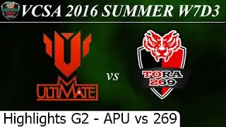 APU vs 269 Game 2 Highlights 03/07/2016 - VCSA Summer 2016 W7D3M1 An Phat Ultimate vs Tora 269