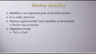 Labor Economics - Mobility Overview and Determinants