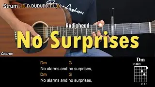 No Surprises - Radiohead | EASY Guitar Tutorial with Chords - Guitar Lessons