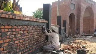 Mortar Rendering Methods And Skills On Brick Walls - Beautiful Fencing Wall Design And Construction