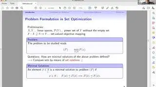 Elisabeth K&ouml;bis: Approaches to Set Optimization in Real Linear Spaces Without Convexity Assumptions