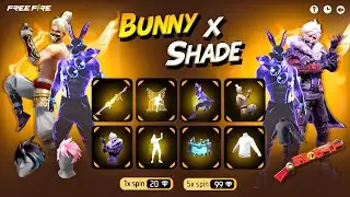 New Bunny Bundle 💥 Purple Shade Bundle, Golden Shade 🤯🥳| free fire new event | ff new event 