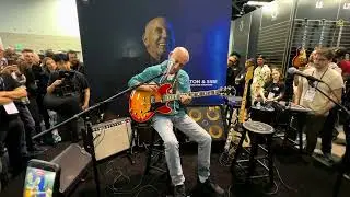 Smiles and Smiles to go - Larry Carlton @ Sire booth NAMM 2026 (Smooth Jazz Family)