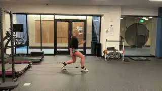 Vertimax lunge with knee drive side view