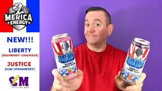 NEW Merica Energy Drink Honest Review; Liberty & Justice; Raspberry Lemonade, Kiwi Strawberry