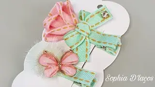 LAÇO ROSA DE JARDIM NA FITA N5 / DIY / Ribbon bow / Sophia D'Laços #laçofacil #laceira #iniciantes