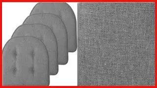 Sweet Home Collection Chair Cushion Memory Foam Pads Tufted Slip Non Skid Rubber Back U-Shaped