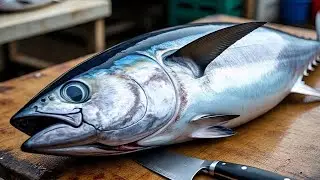 Everyday of My Life ❗🔥 Exploring Sorong Fish Market live broadcast of yellowfin tuna cutting