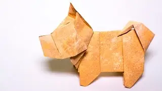 Собака из бумаги. Как сделать собаку оригами.