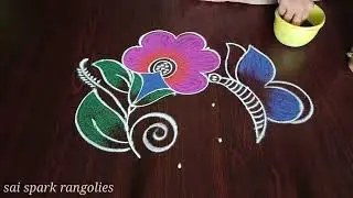 New year special butterfly rangoli / simple flower rangoli / creative festival rangoli 