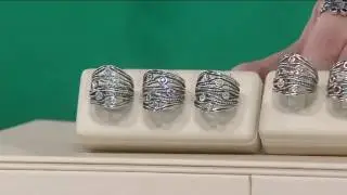 Sterling Silver Multi-texture Gemstone Ring by Or Paz on QVC