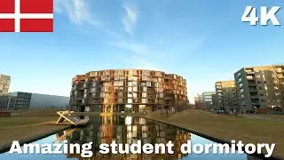 【 4K 】🇩🇰  Copenhagen Virtual walking in University of Copenhagen south campus | 哥本哈根大學南校區漫步探訪最酷的學生宿舍