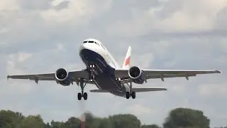 British Airways Airbus ACJ318 A318-112/CJ departure at RAF Fairford RIAT 2015 AirShow