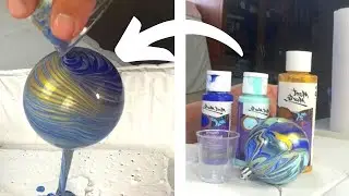 CHRISTMAS BAUBLE/CHRISTMAS ORNAMENT - TREE RING POUR - SO COOL! Acrylic Pouring - Fluid Art