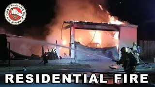 Raging Inferno - Fire Burns Down House In West LA