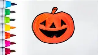 🎃 Рисунок жуткой тыквы на Хэллоуин | Простой и весёлый урок рисования на Хэллоуин 👻Тыква на Хэллоуин