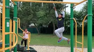 Monkey Bar workouts by Athu and Adwi, Kids workout at park, monkey bar hanging at the park,excercise