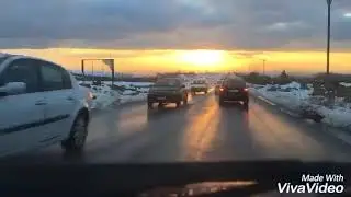 Syria   Swaida   Snow Car Walk