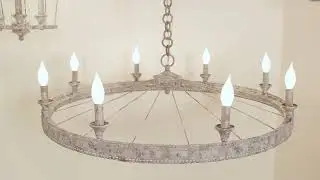 Farmhouse Lights | Vintage Light Fixtures | Ferris 8 Light Chandelier by Golden Lighting