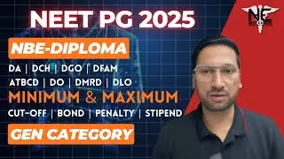 NEET PG 2025 🧑&zwj;⚕️ NBE-Diploma branch wise Minimum & Maximum Cut-Off, Bond, Penalty & Stipend #neetpg