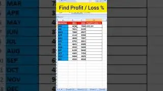 profit and loss tricks in excel ☺️☺️ #shorts #ytshorts #excel