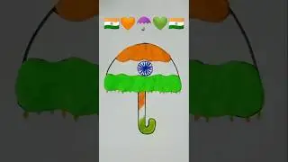 indian flag + umbrella #clay made indian flag #drawing #india #art  #creative clay art #shorts