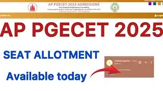 AP PGECET 2025 SEAT ALLOTMENT TODAY | AP PGECET ALLOTMENT HOW TO CHECK 