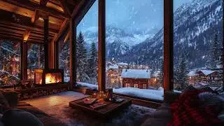 Lonely Snow Covered Mountain Cabin ASMR ❄️ Fireplace Atmosphere for Peaceful Sleep