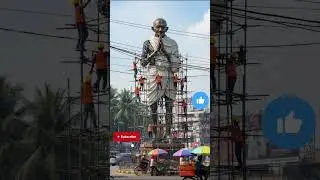 Monumental Tribute: Giant Gandhi Statue Rises! #PublicArt #Inspiration #MereNishaansong