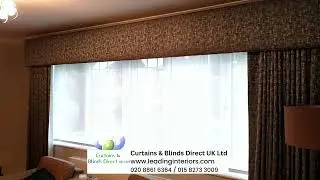 Motorised Roller blind  wave headed BlindsUK www.leadinginteriors.com CurtainsNBlindsDirectUK