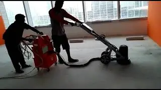 How to grind concrete floor by a small concrete floor grinder  with vacuum in the floor site?