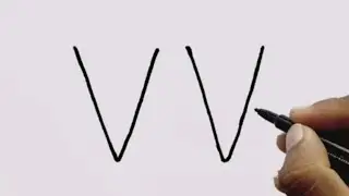 How to Draw Shark From Letter VV || Easy Shark Fish Drawing || Shark Drawing For kids