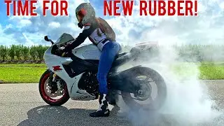Her First GSXR750 Burnout & Why We're Switching Tires