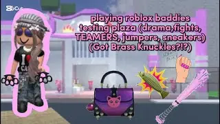 Playing Roblox baddies testing plaza (jumpers,TEAMERS,sneakers,fights) pt.2 (got brass knuckles??!?)
